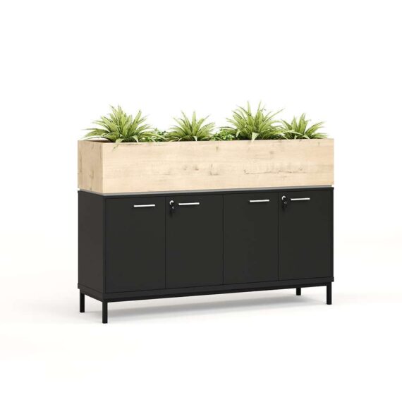 Planter with Hinge Door Cabinet